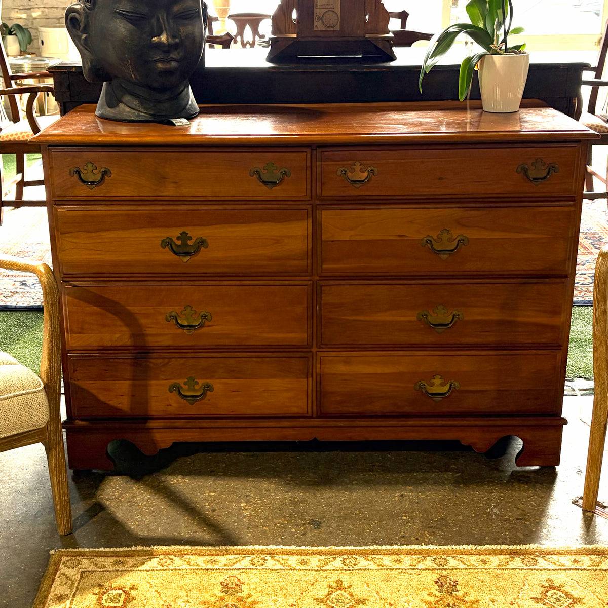 VTG 8 Drawer Dresser, Cherry, 50"W x 19"D x 34.25"H