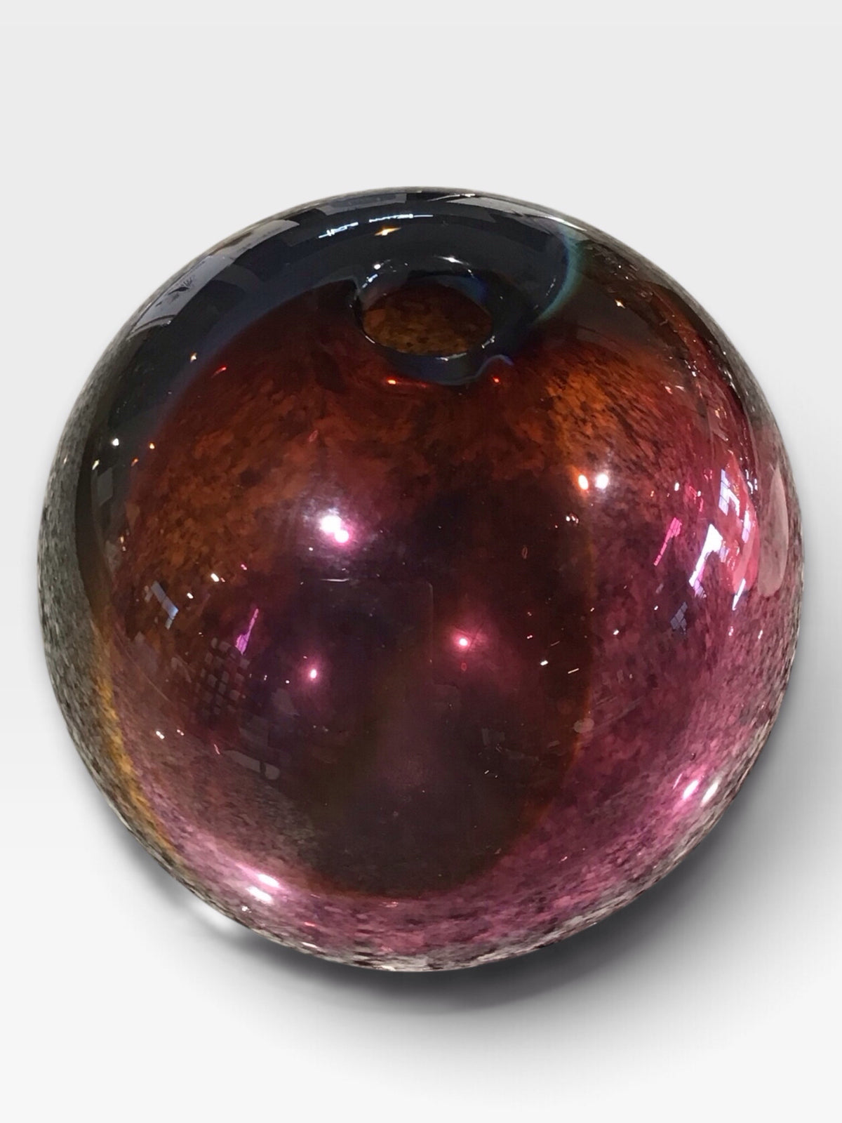 Glass Vase, Signed by Artist Jerry Hovanec, 5"W x 5.5"H