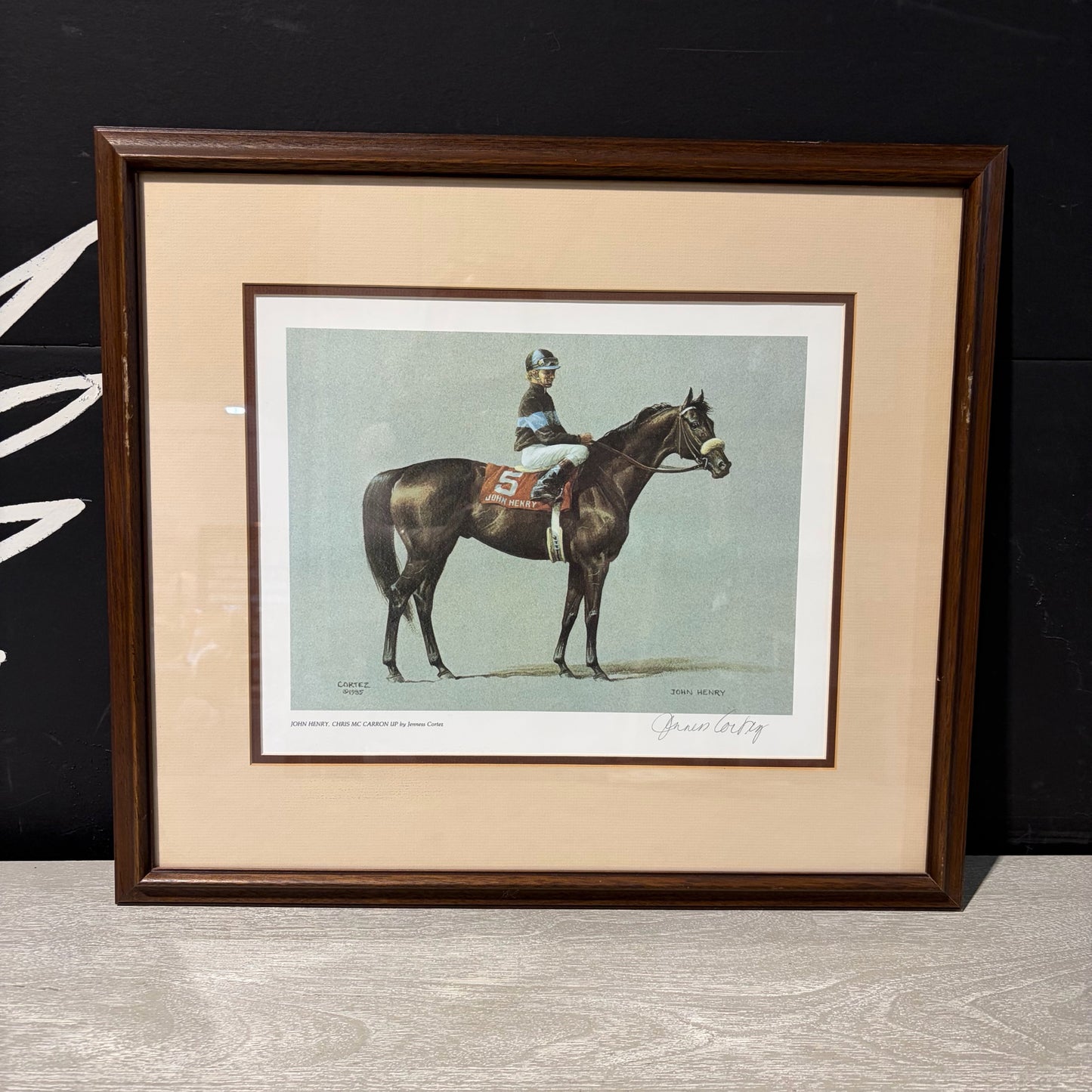 Signed Print "John Henry" by Cortez, 21"W x 18.25"H