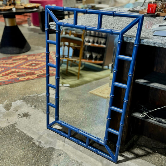 Bamboo Mirror, Blue, 41" L x 27.5" W