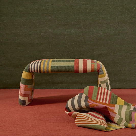 2Modern Nanimarquina Folded Pattern Bench, 38.2" W x 17.7" D x 17.7" H