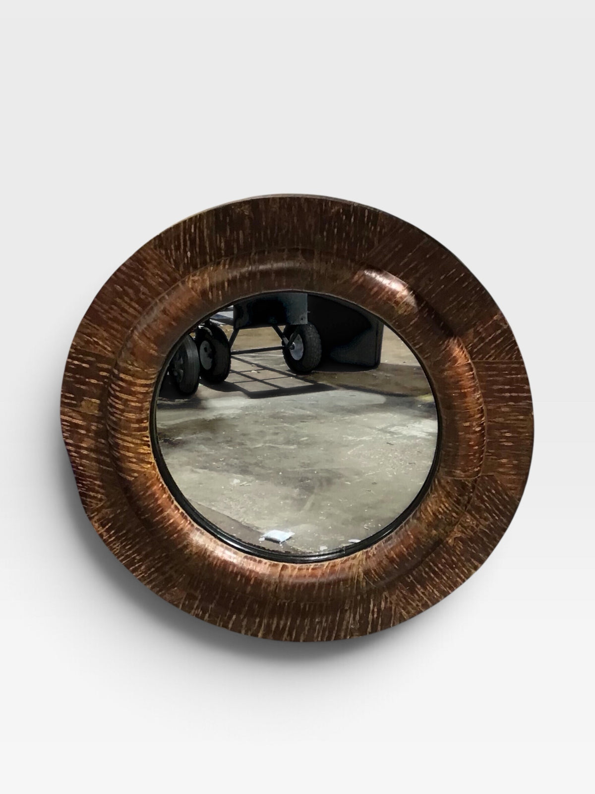 Small Bark Wrapped Round Mirror 32"D