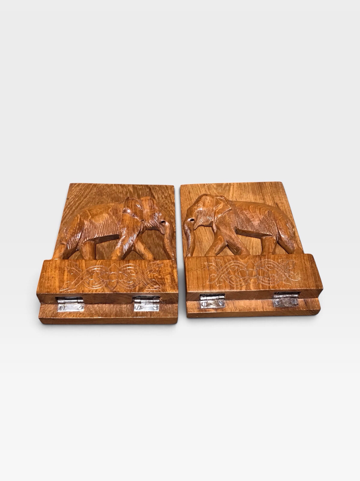 VTG Teak Elephant Bookends