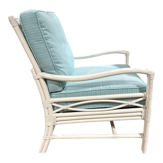 Braxton Culler 'Manchester' Rattan chair & ottoman, 29"W x 34"D x 39"H