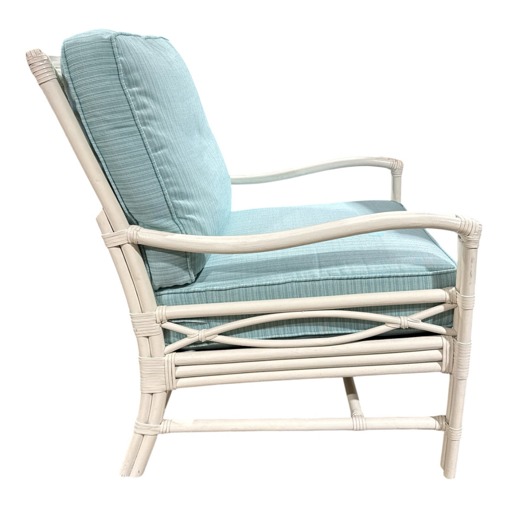 Braxton Culler 'Manchester' Rattan chair & ottoman, 29"W x 34"D x 39"H