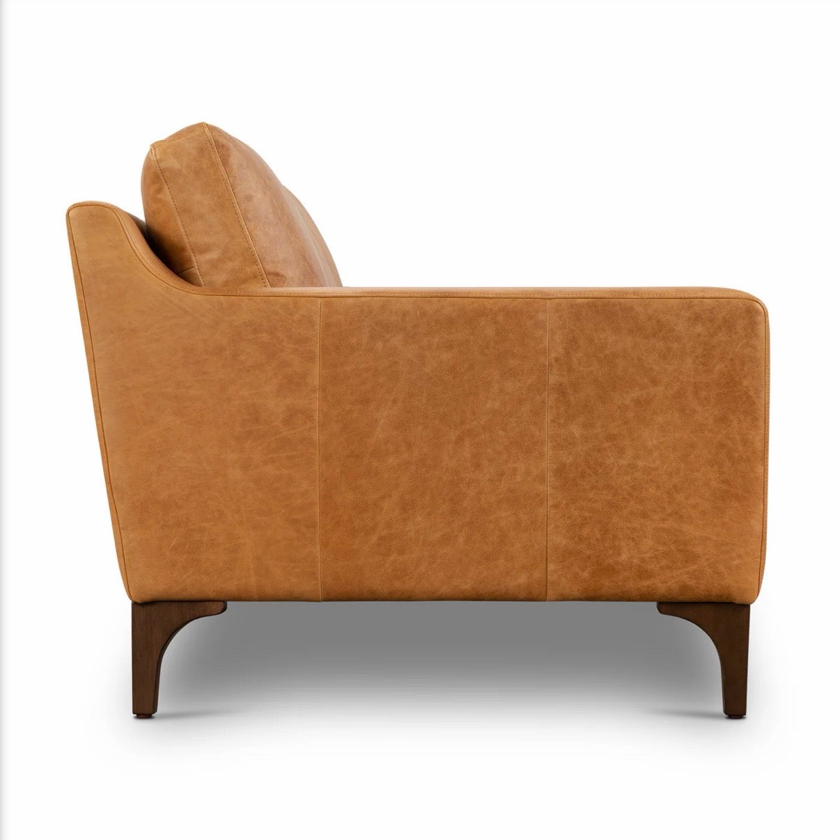 NEW Poly & Bark Sorrento Sofa -Cognac Tan Leather,  86"W x 37"D x 31.5"H