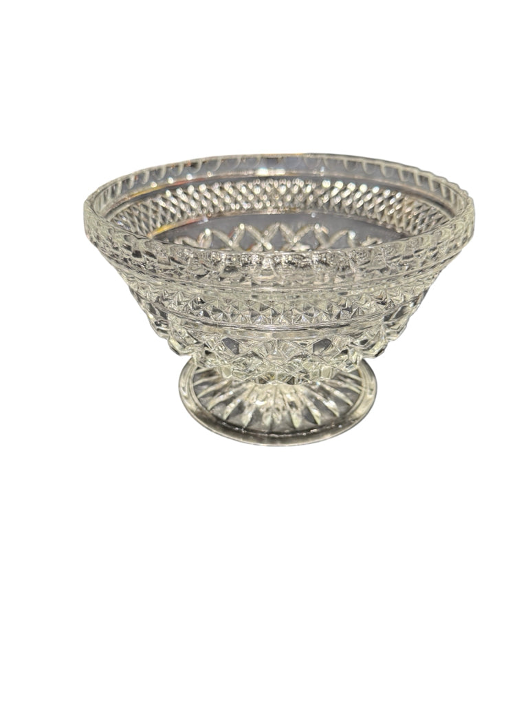 VTG cut glass footed bowl, 6" DIA x 4.25"H