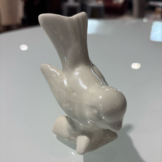 White Ceramic Bird 3.5" W x 2.5" D x 3.74" H