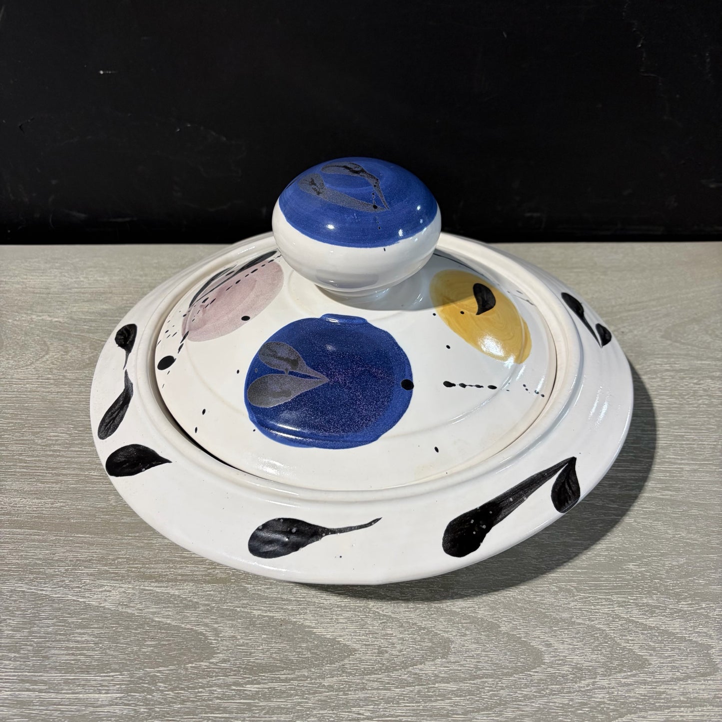 Lasser Ceramics Covered Casserole, 14"Dia x 8"H