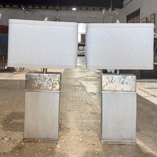 Pair of Old World Design, Antique Gold Table Lamps, 31"H x 16"W x 9"D