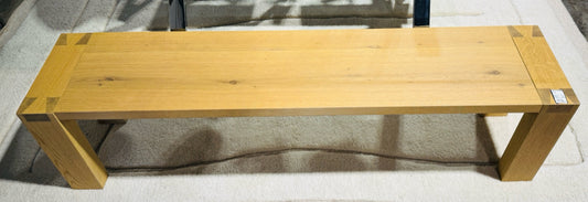 Bradley bench, natural grain, 70.9" W x 15.8" D x 18.1" H