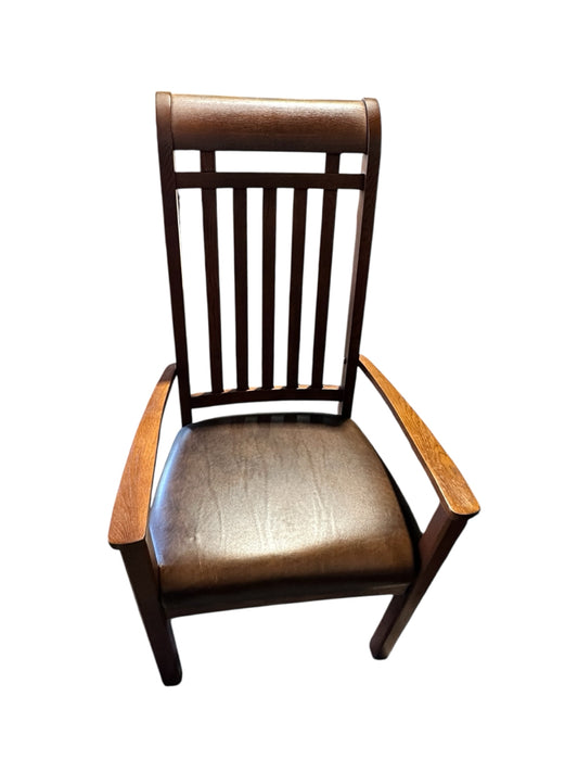 Keller Mission-style dining table w/8 chairs, 2 leaves, 65.5"- 113.5"L x 43.5"W