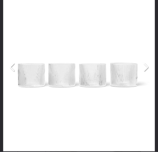 SET of 4 Ripple low glasses