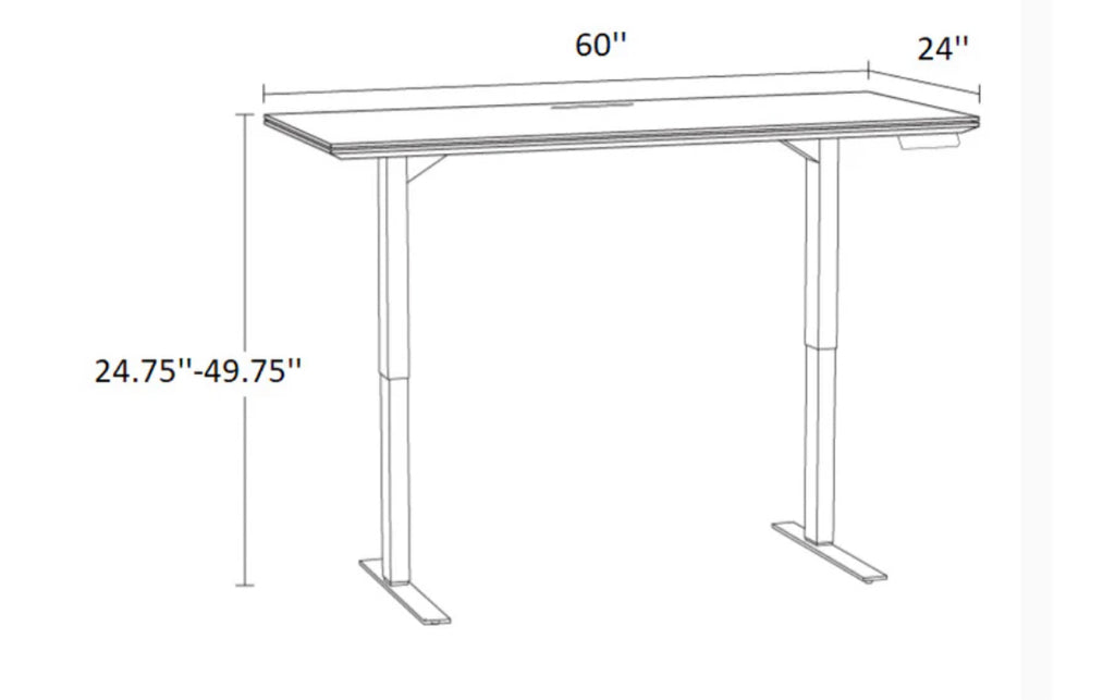 NIB Sequel 20 Lift Desk, charcoal ash, assembly req'd,60" W x 24" D x 24.75"H