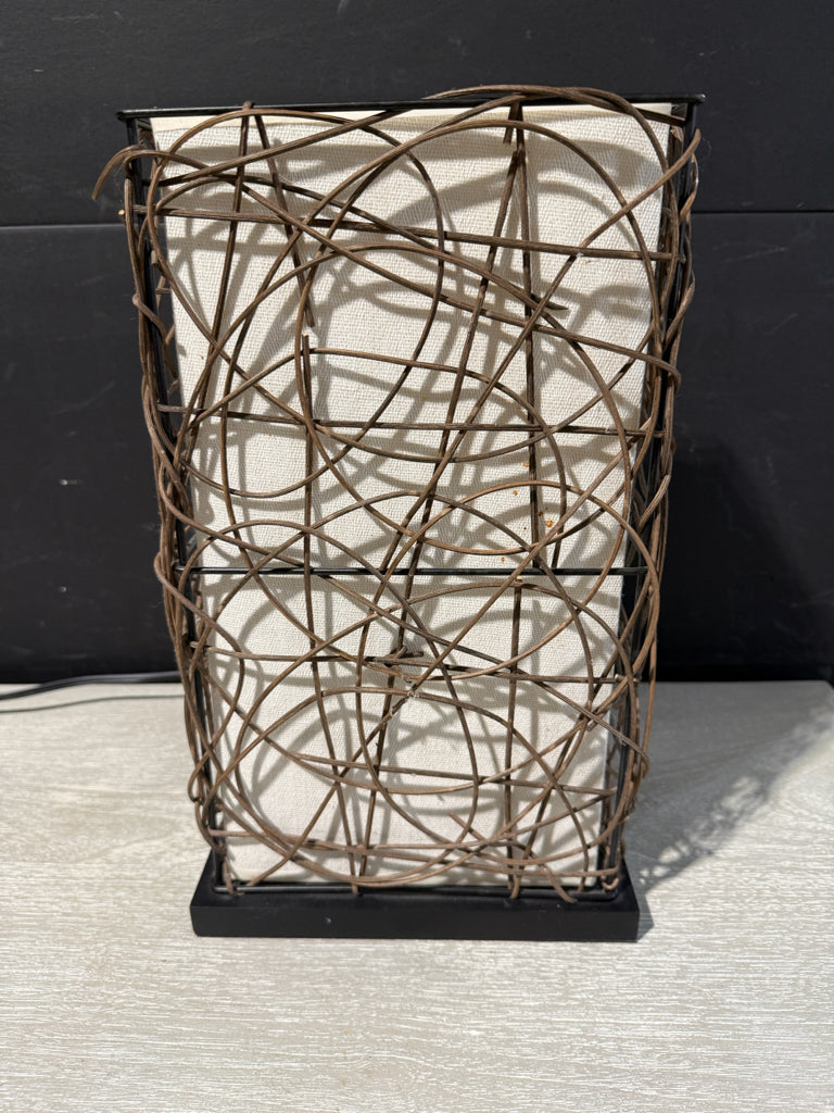 StyleCraft Home Collection Artistic Rattan Woven Loop Uplight, 9"W x 14"H