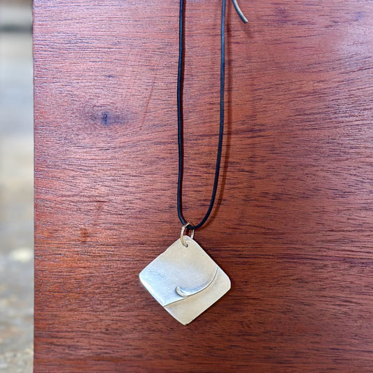 Silverplate over copper wave necklace