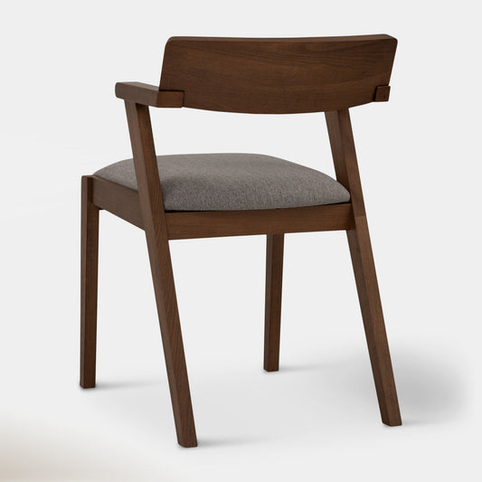 PAIR of 2 Zola Dining Chairs, grey/walnut, 19.4" W x 30.5" D x 23.6" H