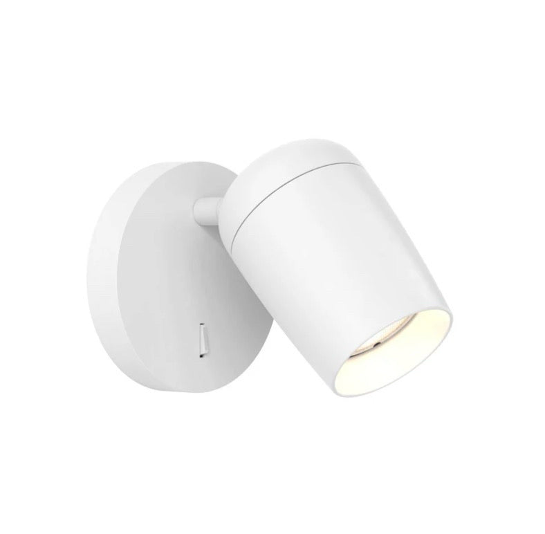 Koto Reading Wall sconce, matte white, 4.3"W x 6.5"D x 4.3"H