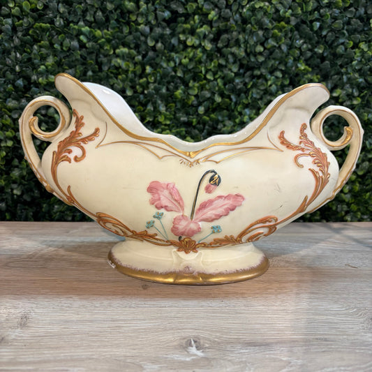 Antique Art Nouveau Robert Hanke, Footed Bowl, 12"W x 5"D x 6.5"H