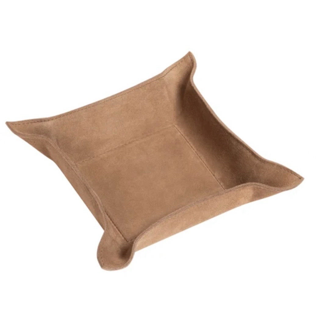 Jack Valet Tray, Nut,  7.9" W x 7.9" D x 1" H
