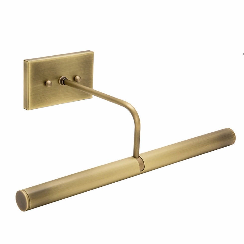 Direct Wire Slim-Line Picture Light, Antque Brass,  4.75"H x 14"W x 7.5"D