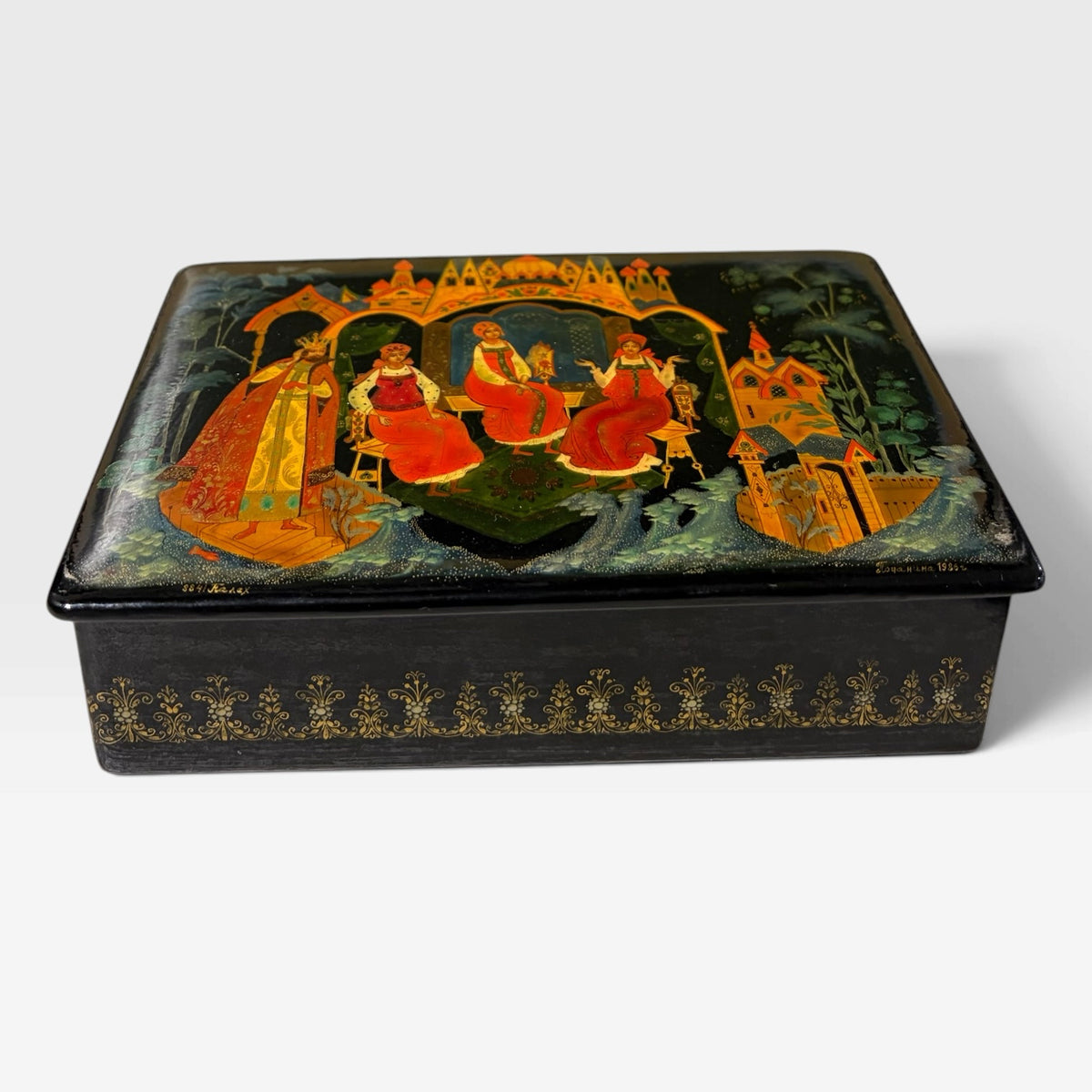 VTG Russian Nanex Jewelry Box 4"L x 6"W x 1.5"H