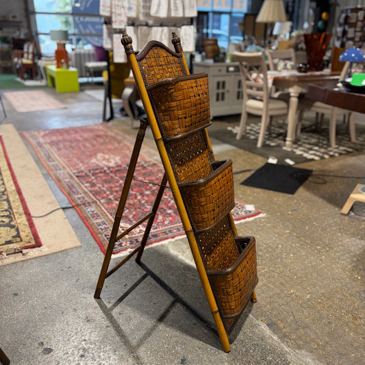 Rattan Mail Sorter Easel Back 47"H x 14.5"W x 27"D