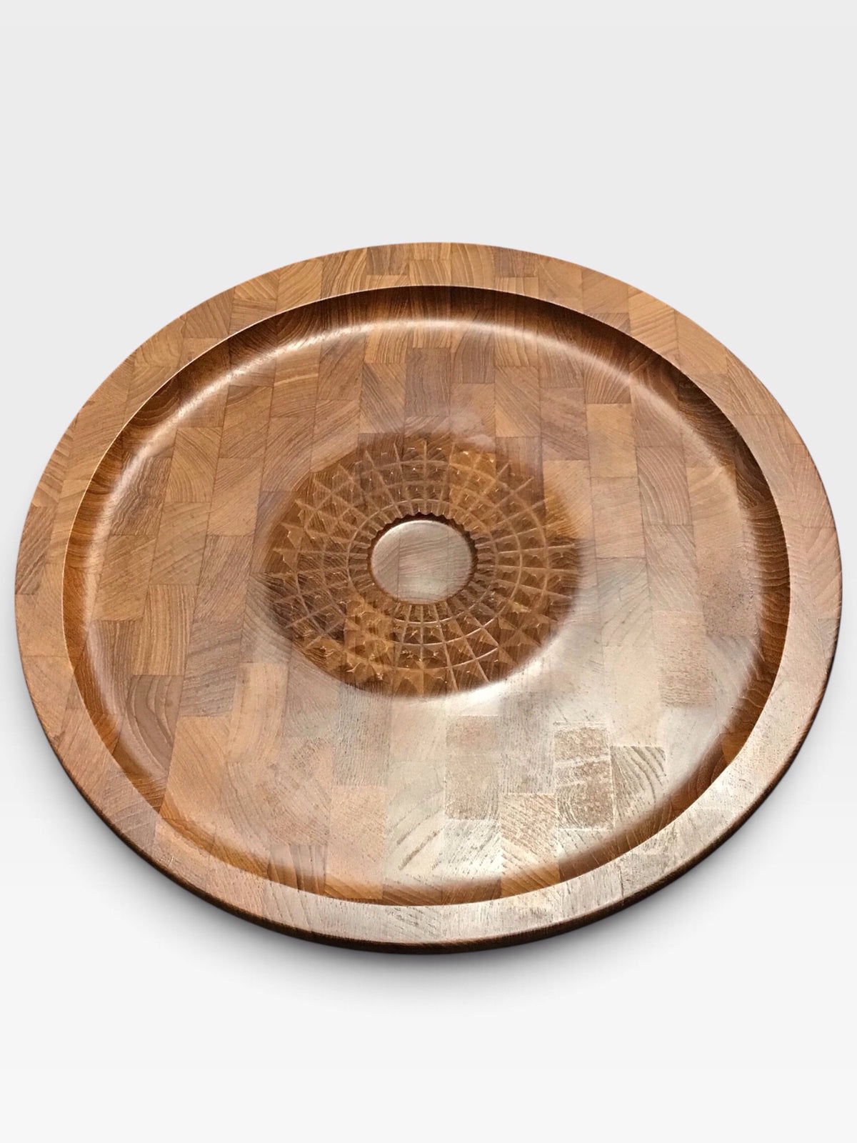 VTG Teak Danish Serving Platter, 15"Dia x 1.5"H