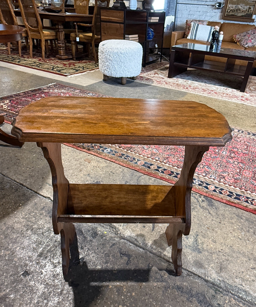 VTG library side table w/bookshelf, 24"W x 12"D x 24"H