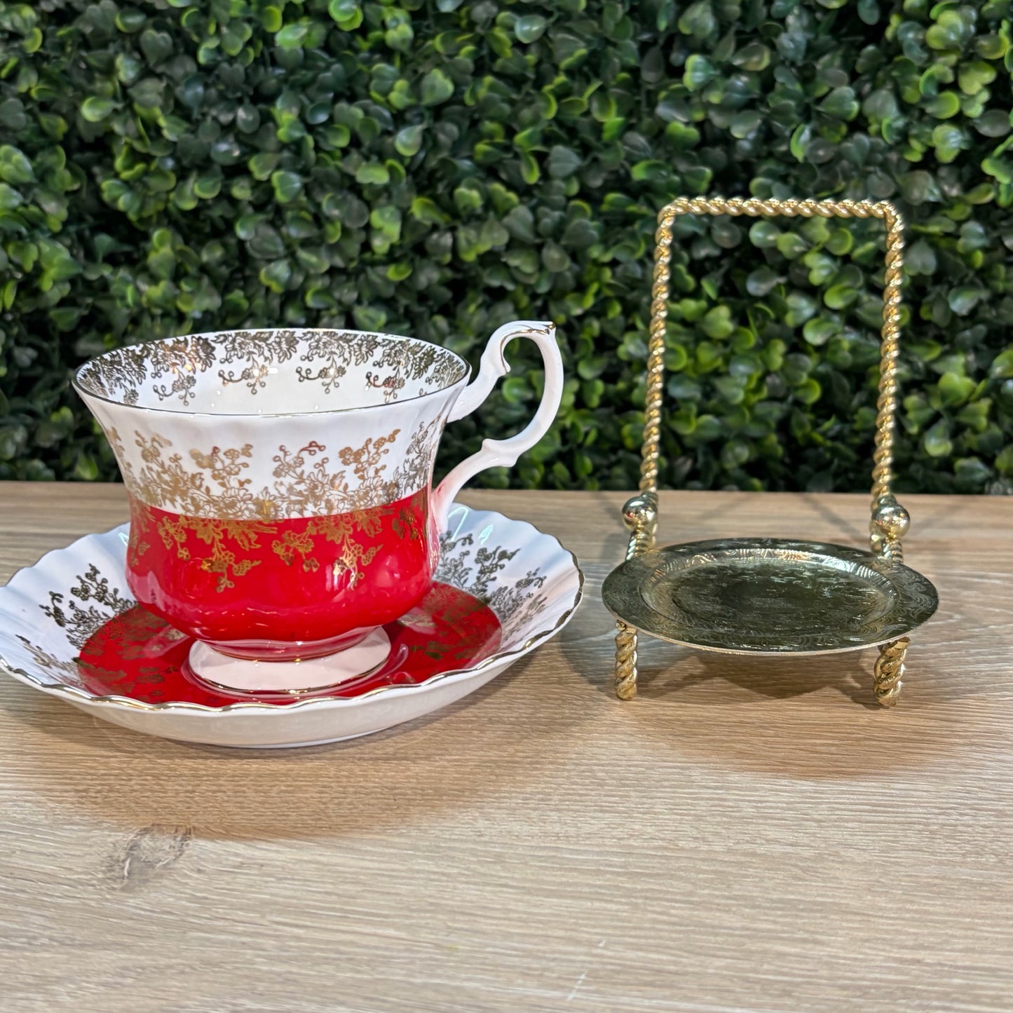 Royal Albert Bone China Regal Series Cup & Saucer w/Stand, 3"H x 5.5"Dia