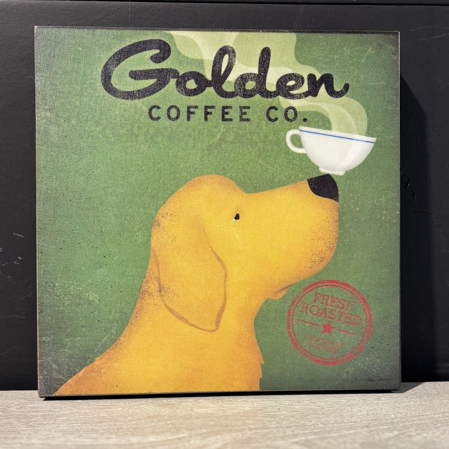 Golden Coffee Print 11.5" L x 11.5" W x 2" D
