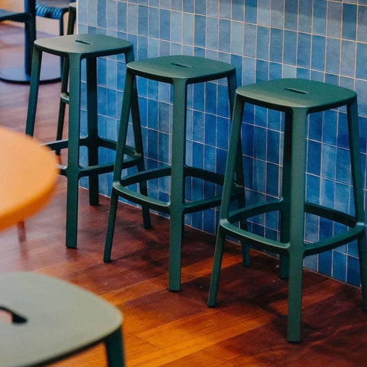 New Toou Cadrea Bar Stool, Green, 17"W x 17"D x 30"H