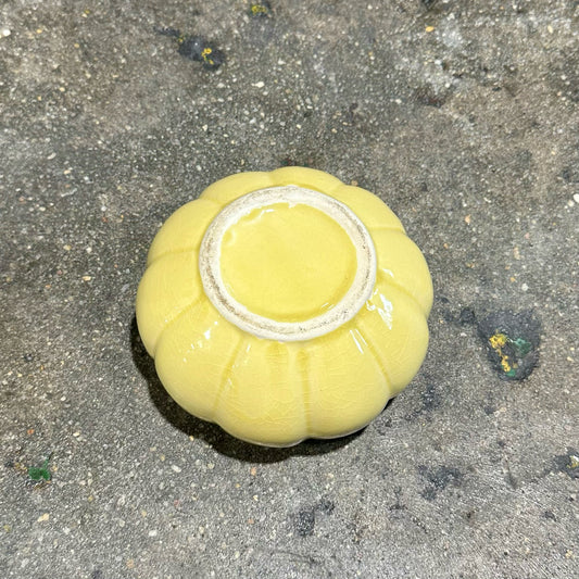 MCM Yellow Pumpkin Planter, Small, 6" Dia x 3" H