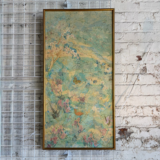 Mixed Media Collage III  by Florine Gompf, 37"H x 19"W x 1.5"D