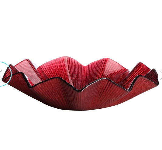 Noel decorative bowl, red, 15.4" W x 15.4" D x 3.9" H