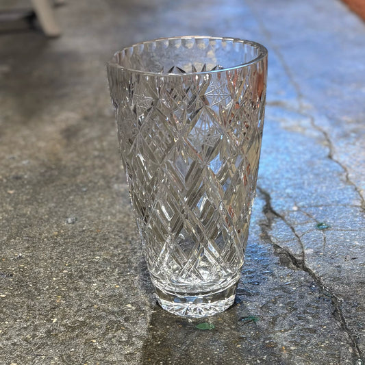 Crystal Vase 10" H 5.75" D