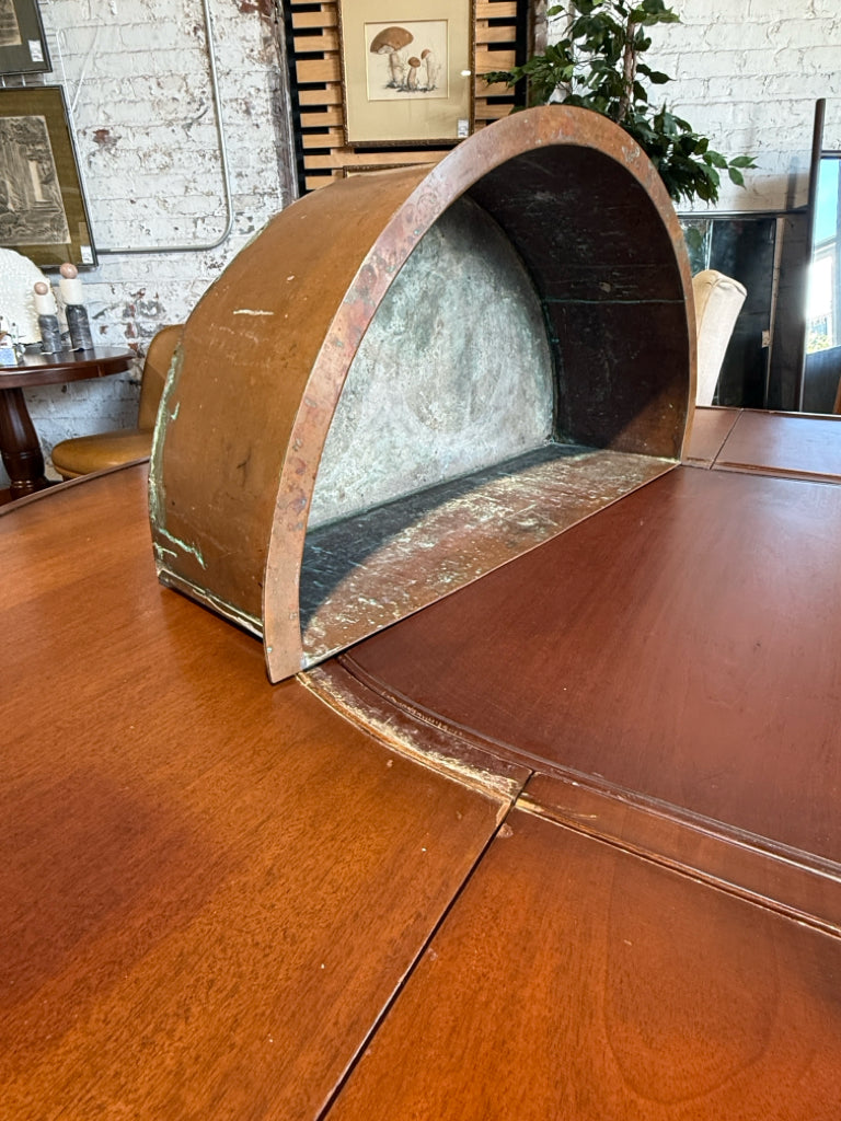 ATQ c. 1920s Hunt Table w/copper insert, 58"W x 40"D x 28.5"H