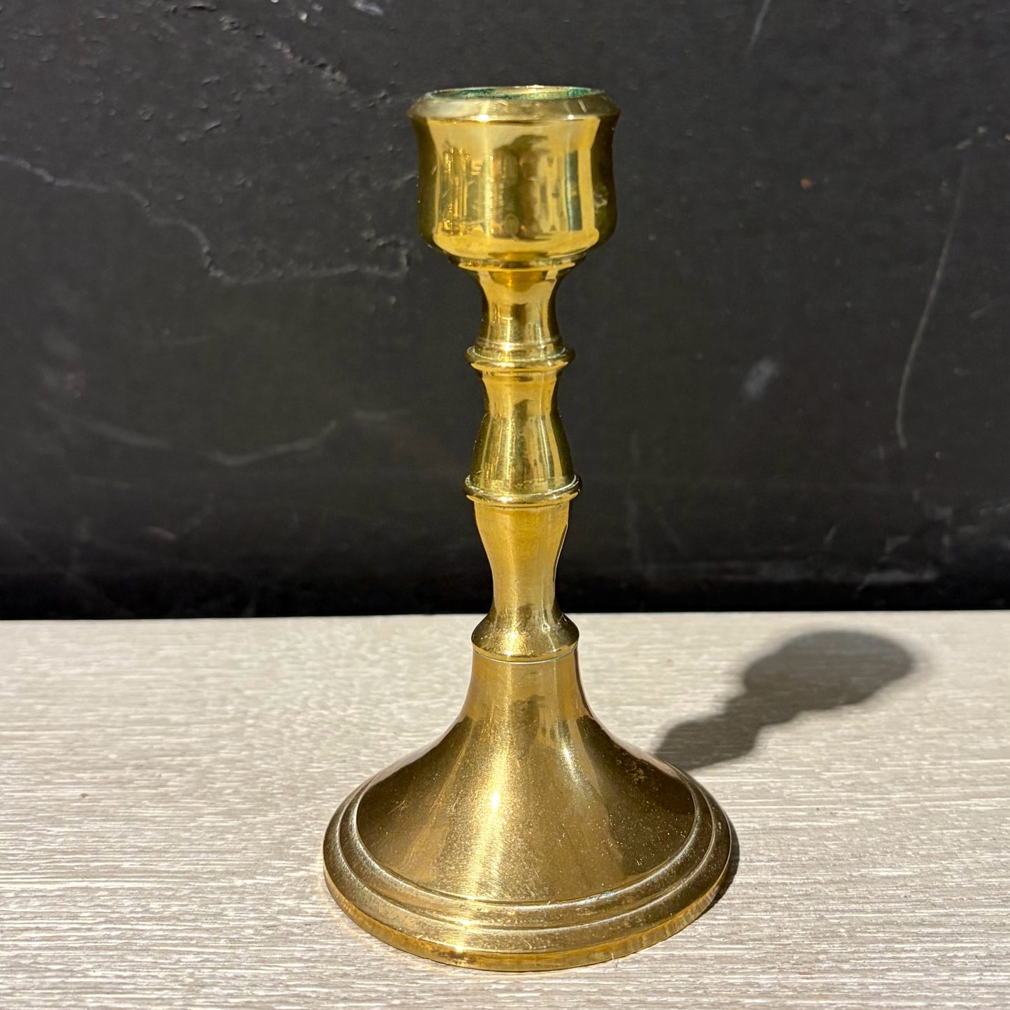 Set of 5 VTG Brass Candlesticks, Various Styles & Heights, 5"- 3.25"H