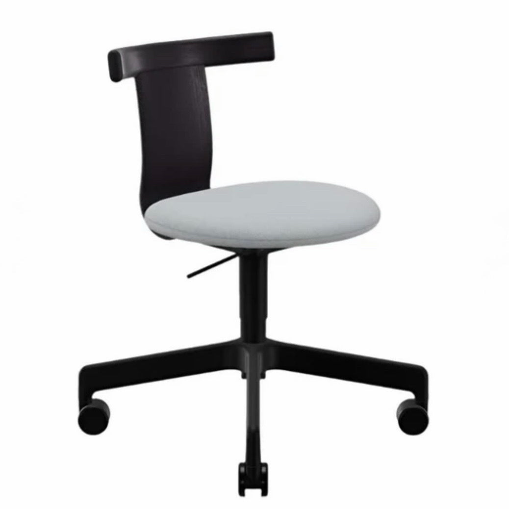 Jiro Swivel Upholstered Chair, 002 Intaglio & Black, 29.7"W x 16.3"D x 39"H