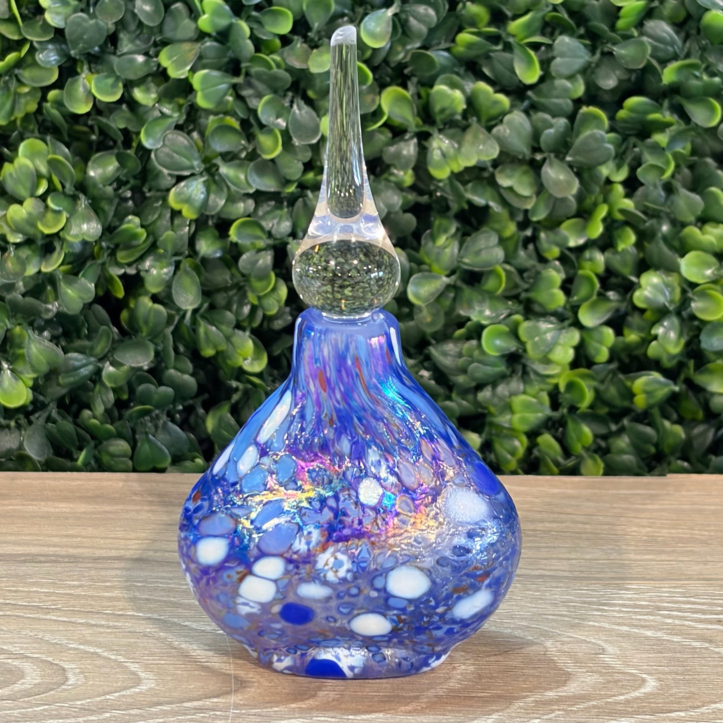 Signed Handblown Glass Perfume Bottle, 5"H x 3"W x 1.5"D