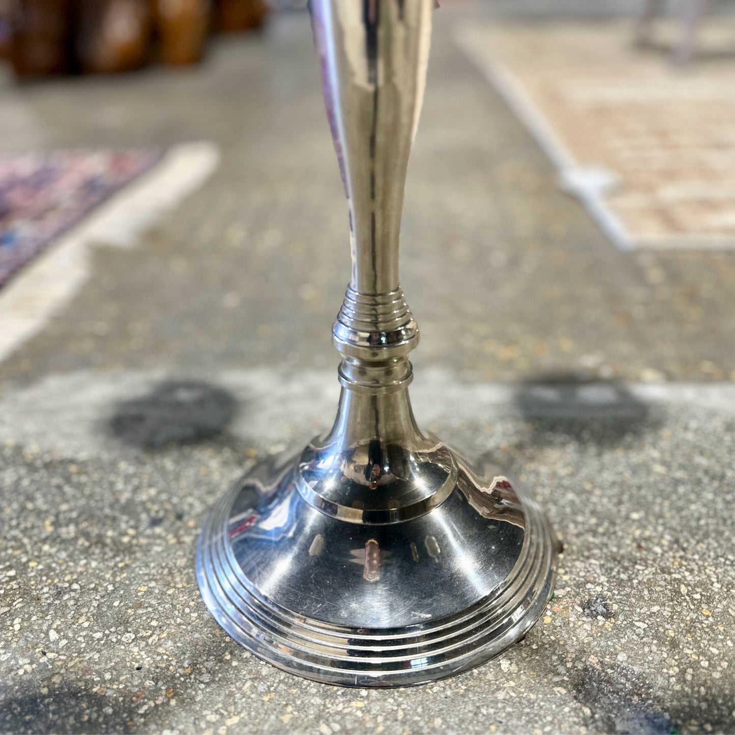 Traditional Four Arm / Five Candle Candelabra, Chrome Finish, 18" Dia x 28" H