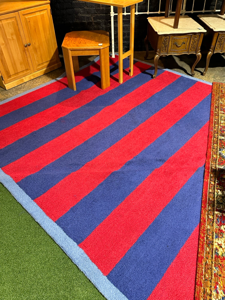 Red/Blue rugby stripe rug, Pottery Barn, 8'x10'