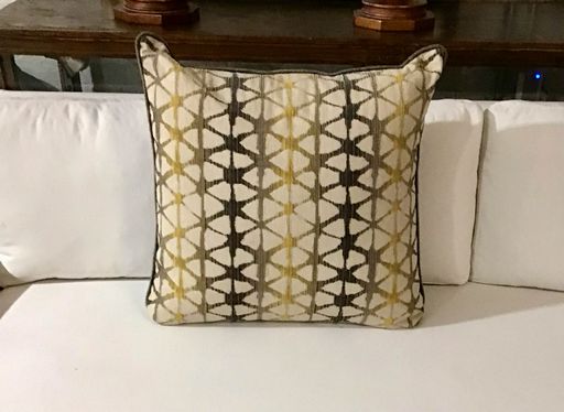 Pillow yellow/gray/beige 25"x25"