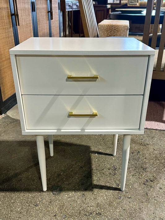 Olivia Modern Nightstand, White, 15" W x 20" D x 26" H