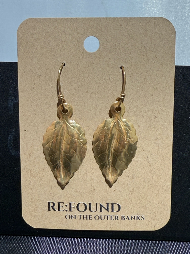 Brass Leaf earrings #802