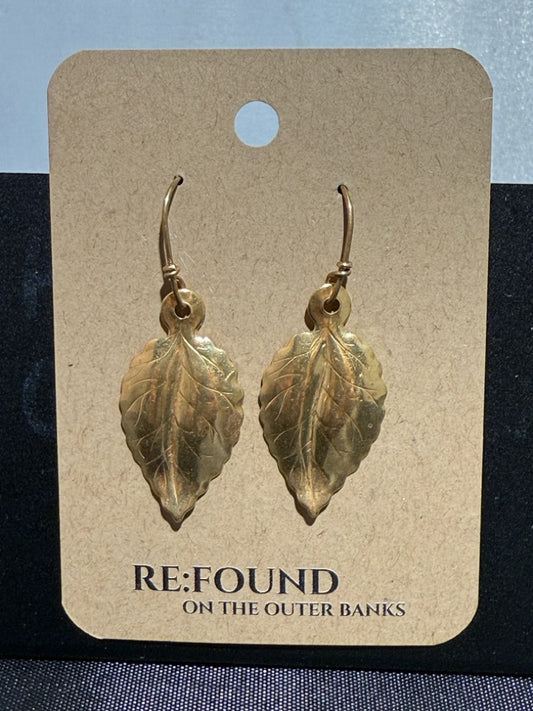 Brass Leaf earrings #802