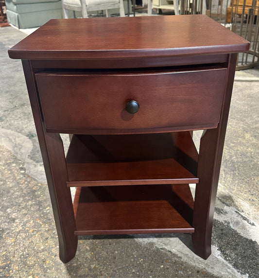 Cherry finish side table, 18"W x 16"D x 24"H