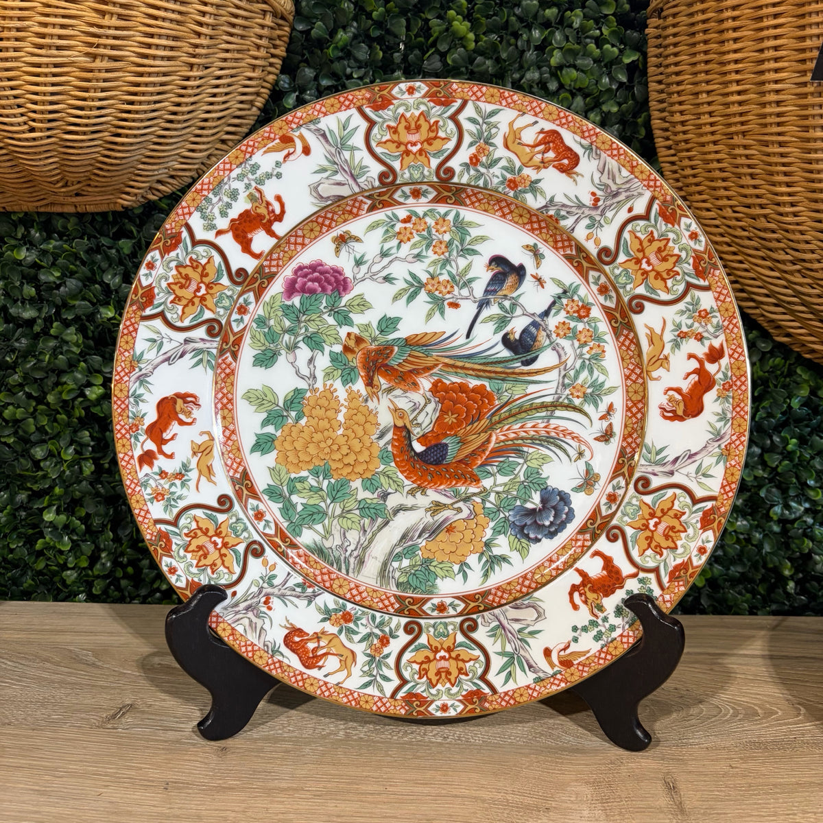 Qing Dynasty "Shende Tang" bowl ( 10"dia) with charger (12"dia)