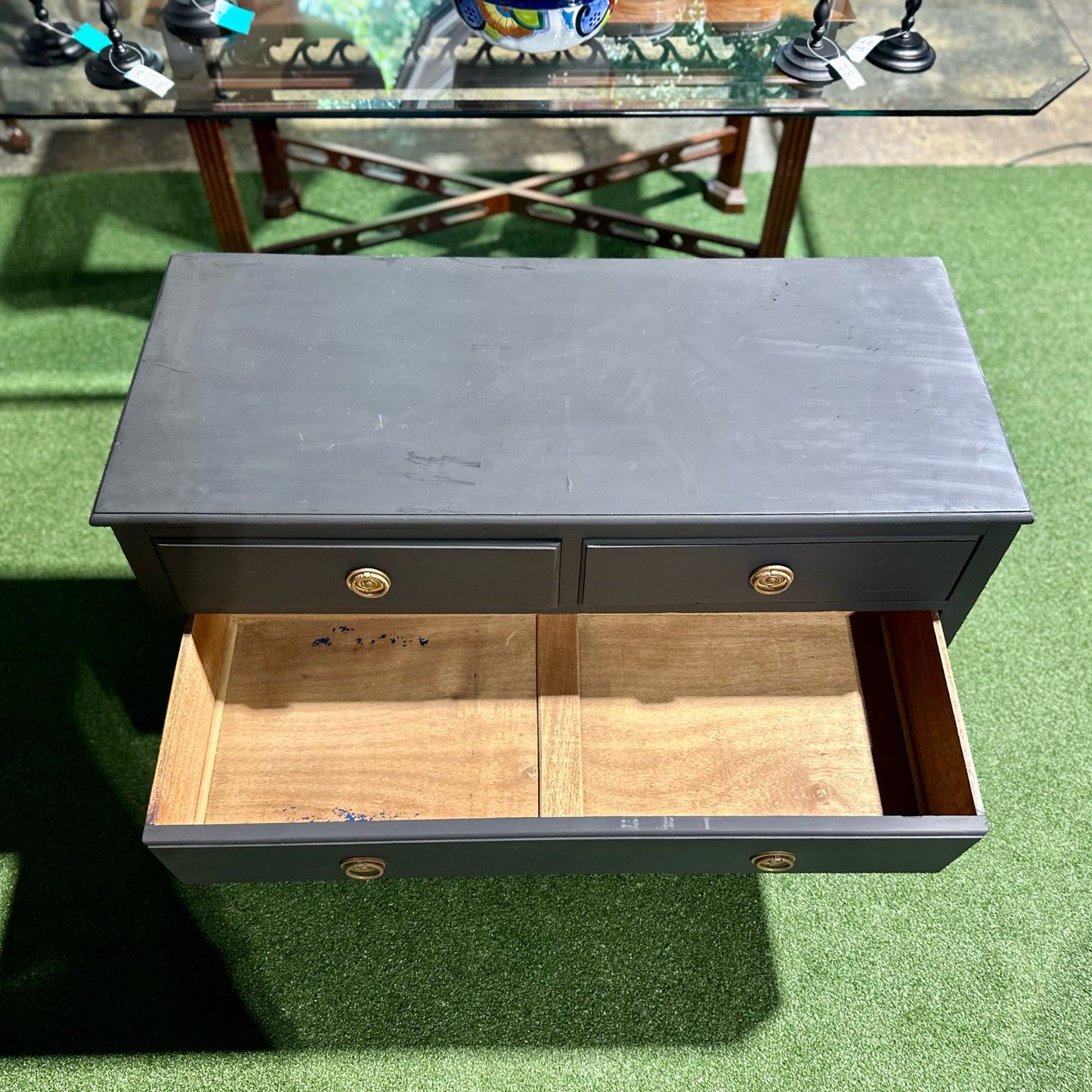 Petite 4 Drawer Dresser, Flat Black, 41" L x 17.75" W x 29.5" H