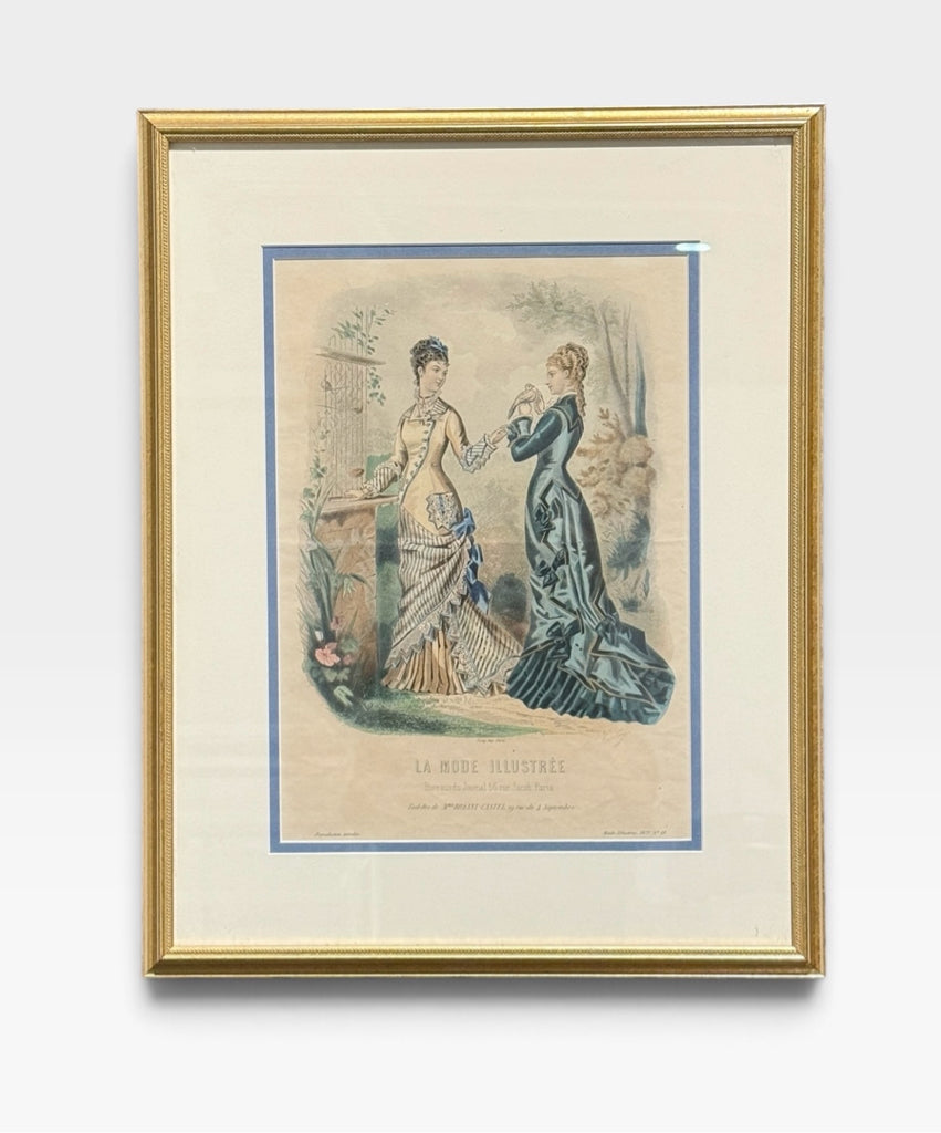 PAIR of VTG Fashion Magazine illustrations, 16"W x 20"H